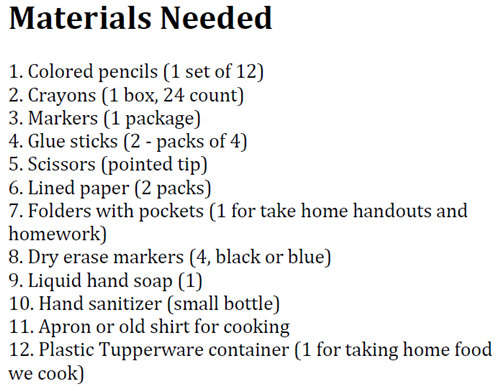 Supply List